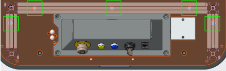 Figure 54: AMR platform threaded hole location referenced onto the T-slot aluminium profile